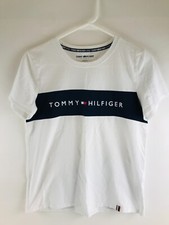 Tommy Hilfiger Sport T-Shirt Boy's Size M White Crew Neck Short Sleeve Stripe