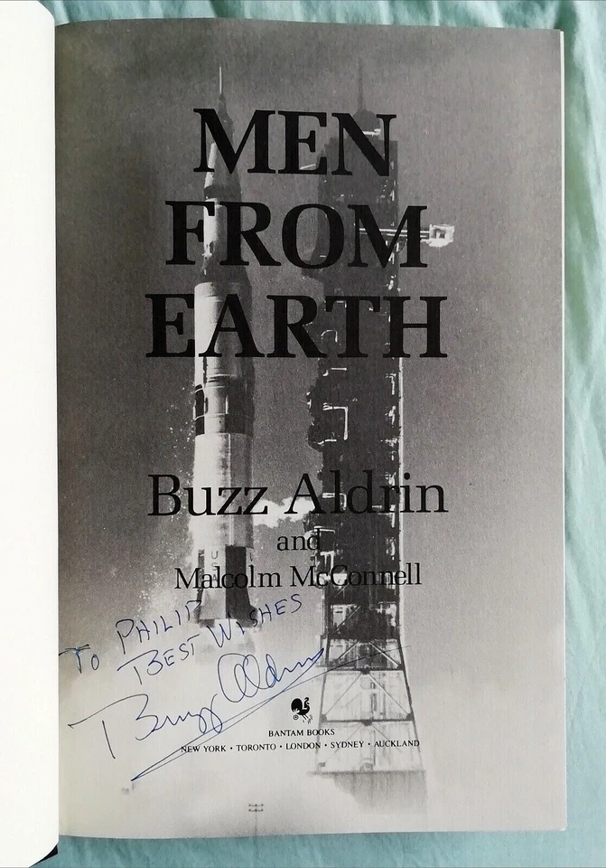 Buzz Aldrin Apollo 11 LMP Moonwalker Signed Book Men From Earth 1st Edition - Image 3 of 3