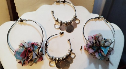 Boucles D'oreilles Créoles Clips - Vintage Neuves De Stock - Dorées