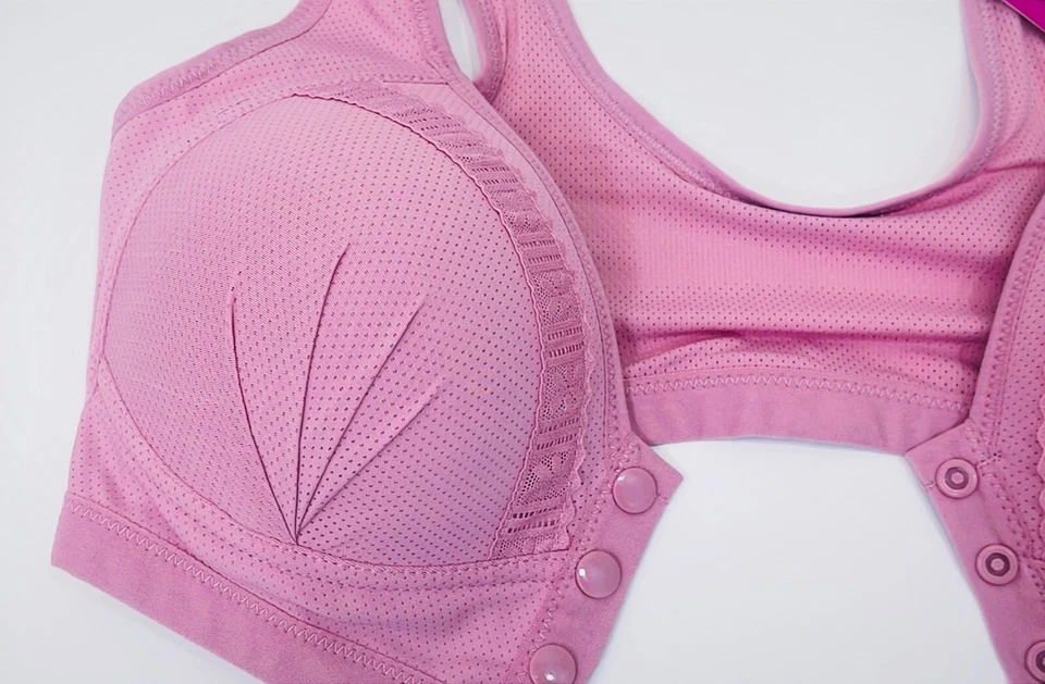 Lot 3pc Daisy Bras for Older Senior Women Comfy Bra Front Close Button Quick Dry - Image 3 of 4