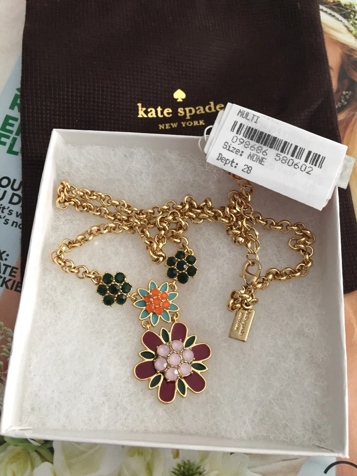 Collar Kate Spade 20" New York Chapado en Oro 14k Multicolor NUEVO $128 Foto 2 de 4