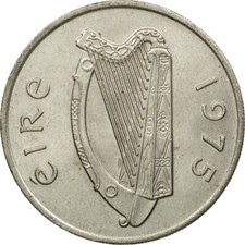 #440716 M&uuml;nze, IRELAND REPUBLIC, 10 Pence, 1975, SS+, Copper-nickel, KM:23