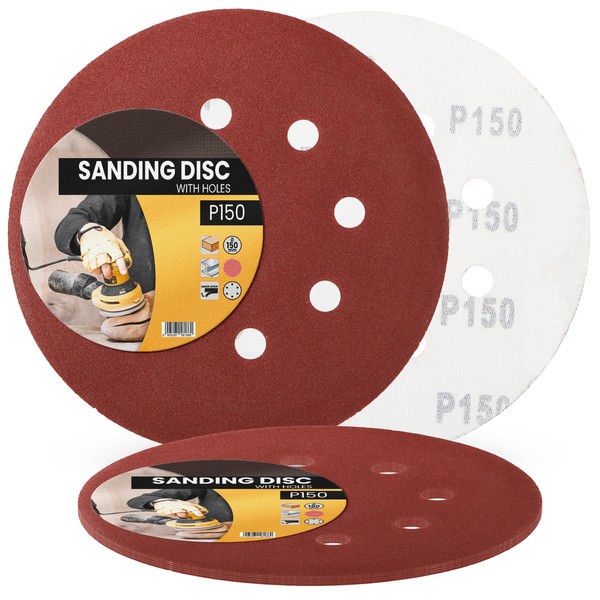 5X Schleifpapier 150Mm Klett P150 Schleifscheibe SchleifbläTter Schmirgelpapier-image