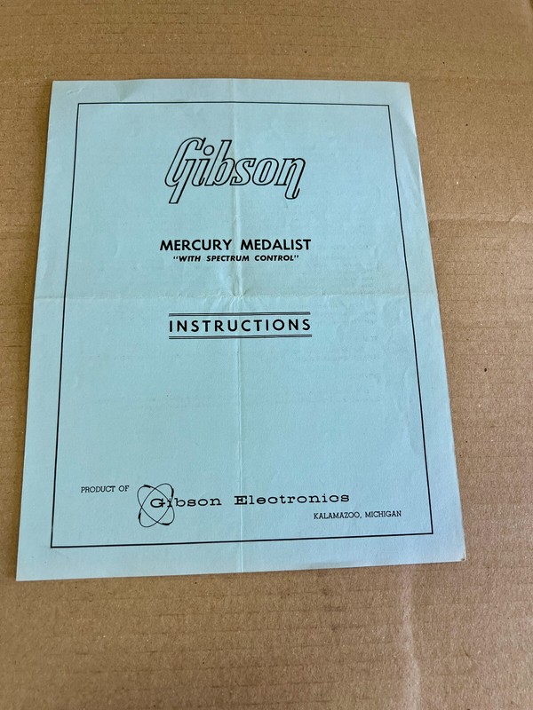 1964 original Gibson Mercury Medalist tube guitar amp Manual & Schematics