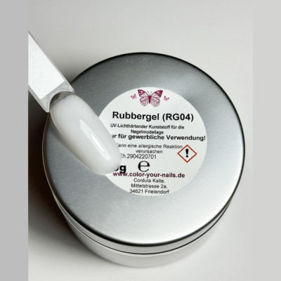 Rubber Base White, (RG04), Naturnagelverstärkung, Elastisch, 5g
