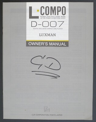 Original LUXMAN L-COMPO D-007 CD-Player Bedienungsanleitung/Owners Manual