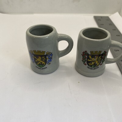 2 Heidelberg Germany Mini Stein Mugs 37E-1037B