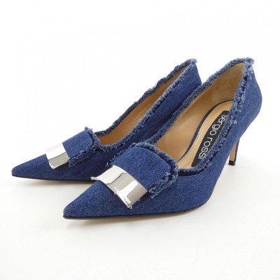 Sergio Rossi Sr1 Size 35 Women's Pointed Toe Suede Pumps in Blue
