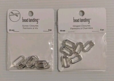 Bead Landing Closure Lot - 20mm Screw Closures & 19mm Hinged Closures 12 Pieces