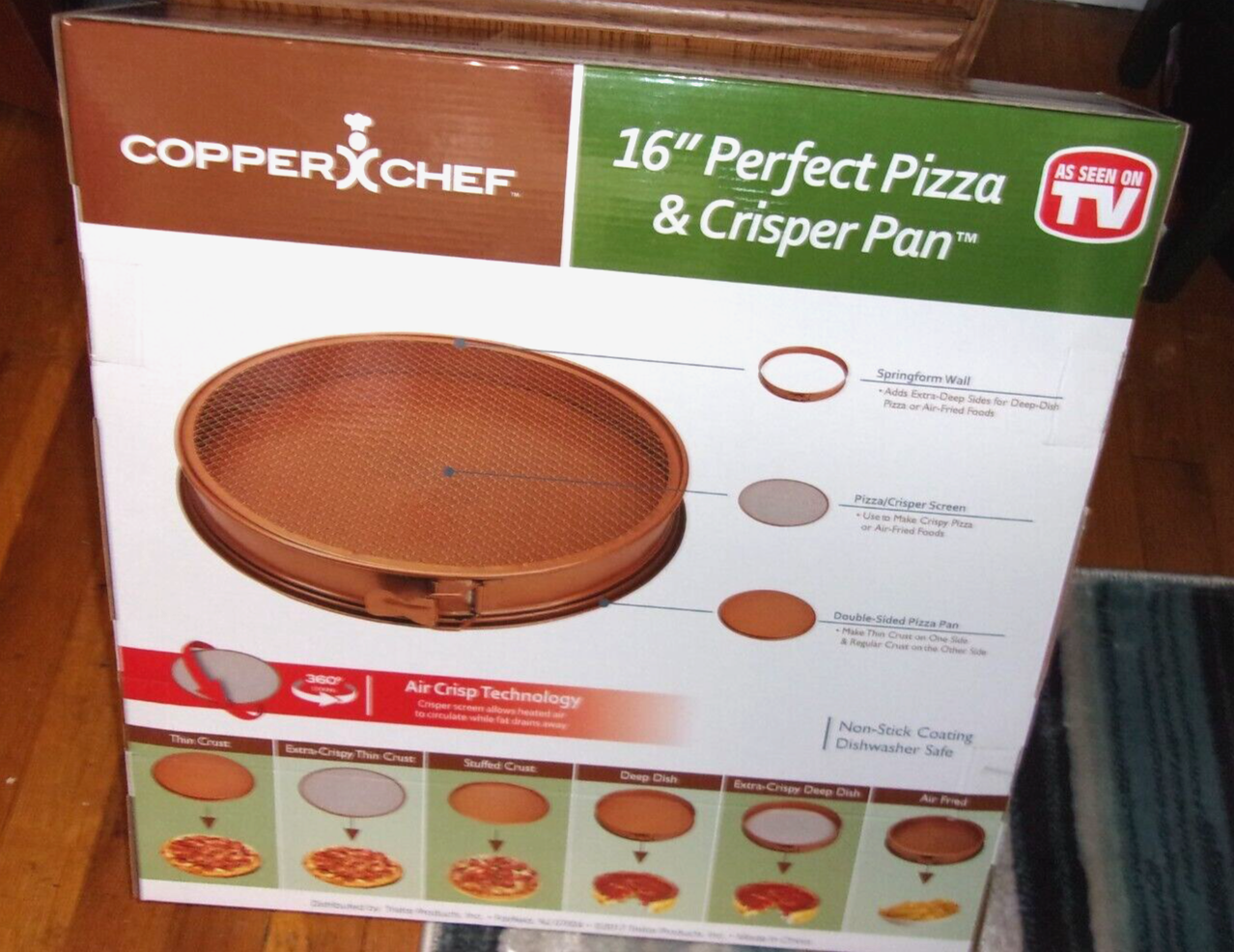 Copper Chef 16" Perfect Pizza & Crisper Pan As Seen On TV 3 Piece