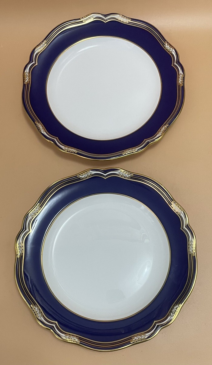 Spode York - Pair of Dinner Plates - Second Quality - Cobalt with