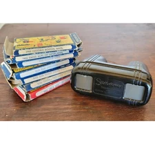VTG Bakelite Stori-Viewer Stereoview & 7 Boxes 3D Slides Howdy Doody Alps Cowboy