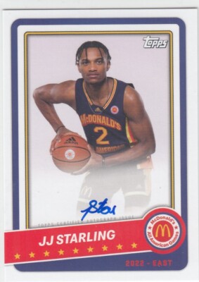 2022 JJ Starling Topps McDonald's GAME DAY AUTO On Card - JS Syracuse Notre Dame