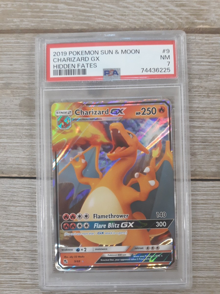 Graded PSA 7 Charizard GX Sun & Moon Hidden Fates 2019 NM #9 | eBay