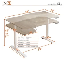 Ergonomic Daycia L-Shape Height Adjustable Standing Desk for Home & Office