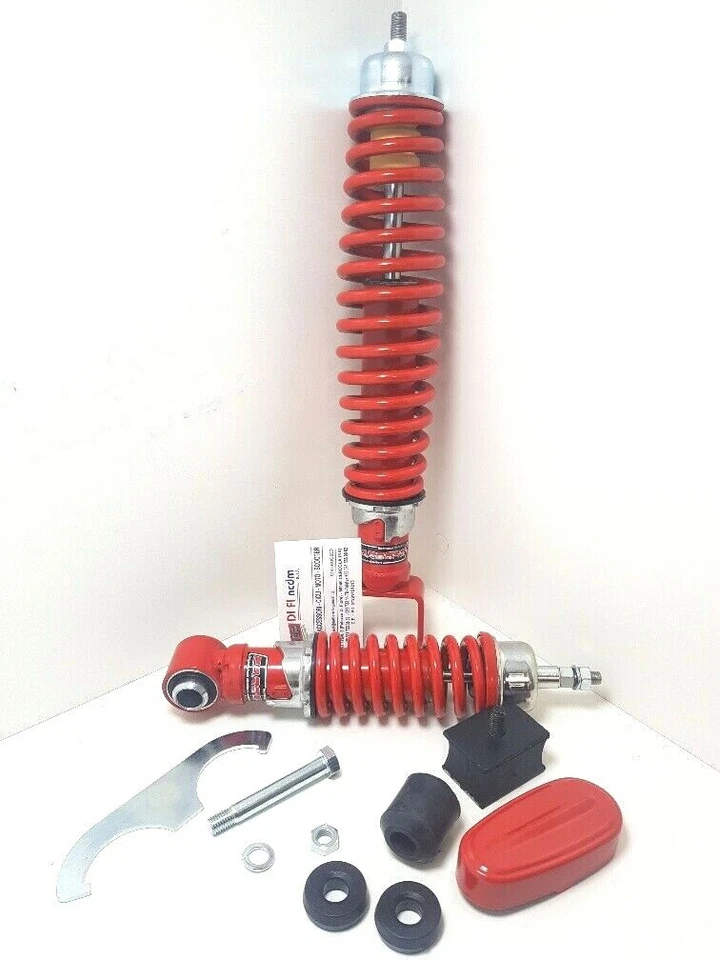 KIT AMMORTIZZATORI CARBONE ANTERIORE POST REGOLABILE ROSSO PER VESPA 50 SPECIAL