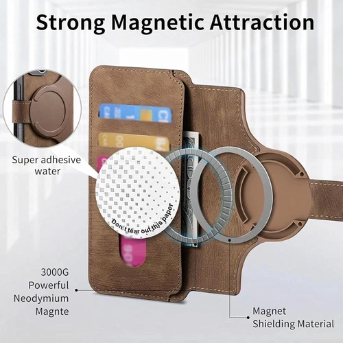 2-in-1 Detachable Wallet Magnetic Case For Samsung Galaxy S25 S24 S23 S22 Ultra - Picture 6 of 14