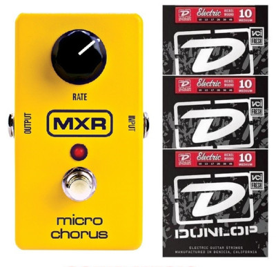 MXR Dunlop M-148 Micro Chorus Guitar Effects Pedal M148 ( 3 SETS OF STRINGS ) 