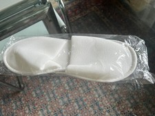 Hotel terrycloth bathrobe slippers, closed, white, light slip on, approx. 29-30 cm,