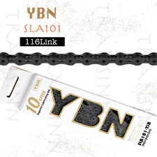 YBN SLA101-TIB Ti-N 10 Speed Chain 116 Link Black NIB NEW