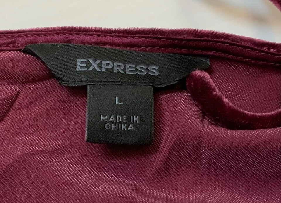 Express Velvet Babydoll Strap Top Women Large Purple Sequins Rayon Silk Y2K - Image 3 of 4