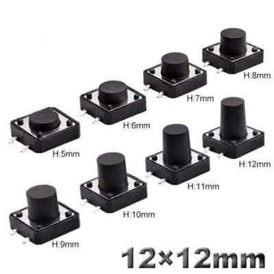 MARKENLOS 10 Stück 12x12mm SMT SMD Momentary PCB Tactile Switch Drucktastenschalter