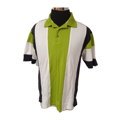Redhead Bass Pro Mens Medium Green White Black 3 Button Pullover Polo Shirt