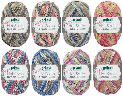 100 Gramm Gründl Hot Socks Torbole 4--fach Sockenwolle