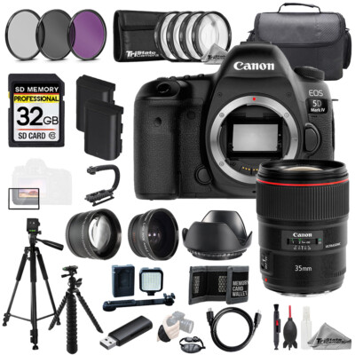 Canon EOS 5D IV + EF 35mm f/1.4L II USM Lens+32GB+ExtBat+9PCFltr-MEGAKit