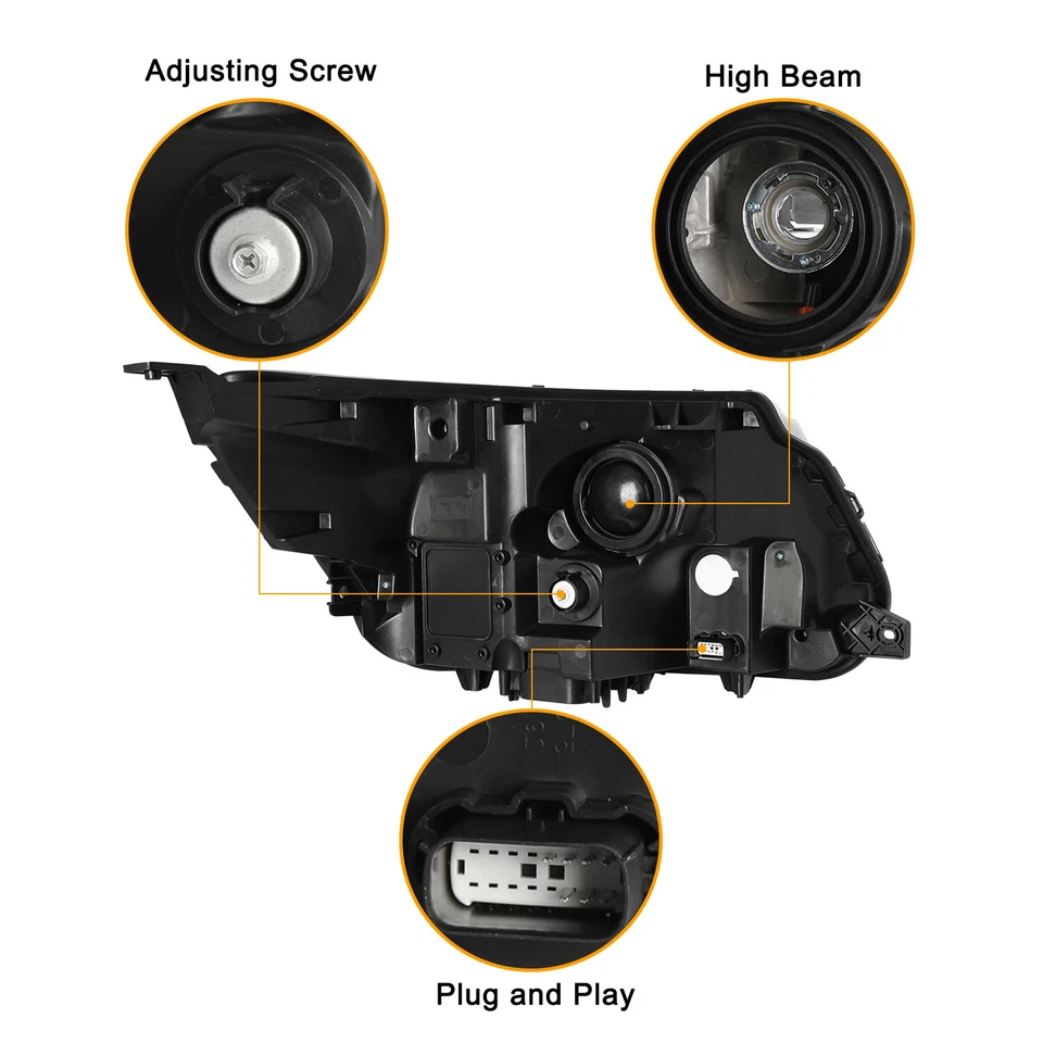 Fit 2016 2017 -18 2019 Ford Explorer Limited/XLT/Platinum LED DRL Headlights L+R - Image 3 of 4