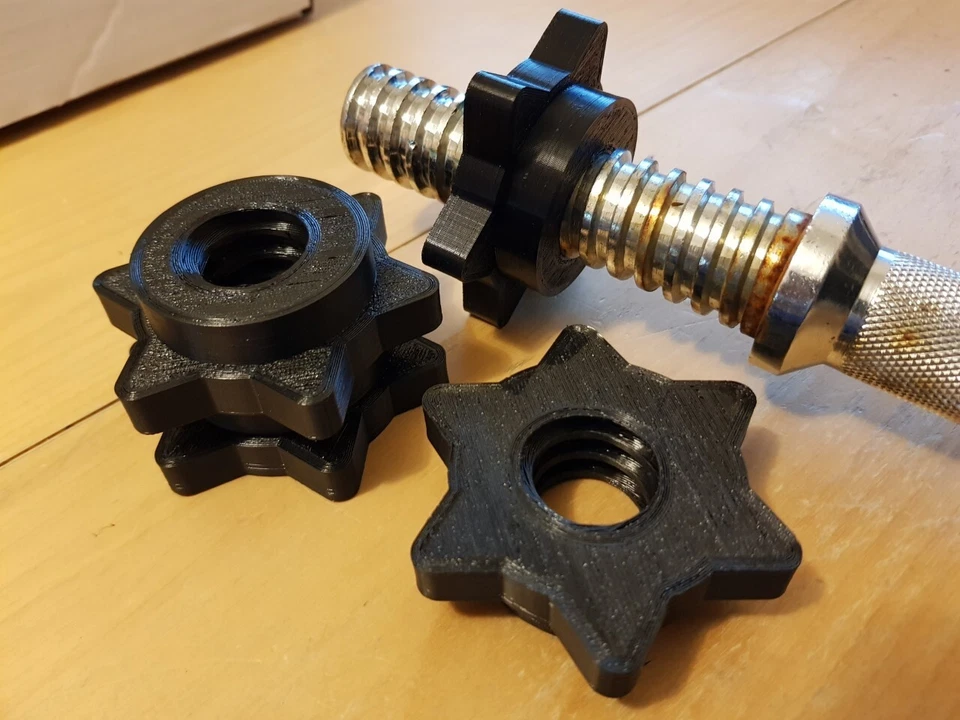 DNA (2) 1" Weight Check Nut Spin Lock Screw Dumbbell Spinlock Collars Barbell