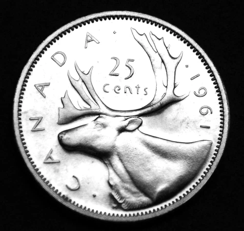 1961 25¢ silver coin that is UNC and MS in mint cellophane Gorgeous and flawless