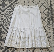 Vintage 1950s White Nylon Lace Half Slip Medium Pinup Lingerie Petticoat