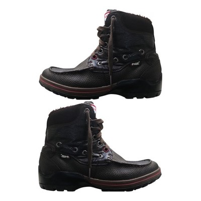 PAJAR BOLLE BOOTS - Men Waterproof Snow Boots Brown Leather Moc Toe Size 9-9.5