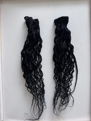 2PCS Kids Girls Braided Ponytail Extension Black Curly Ends Lightweight