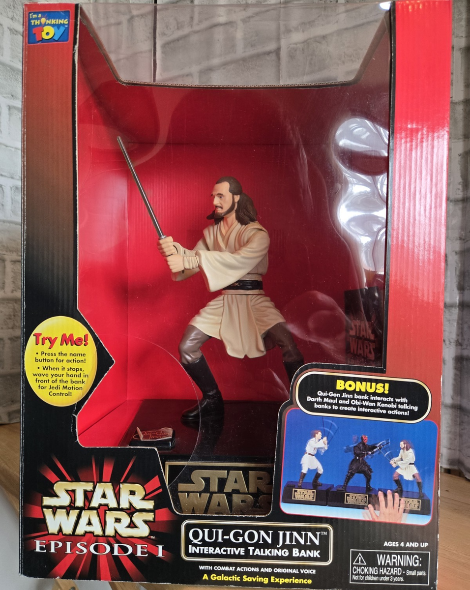 STAR WARS1997香港返還モデル　talking bank Star Wars Qui Gon Jinn Talking Bank TESTED WORKS Episode 1