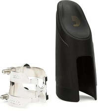 D'Addario HAS1S H Alto Saxophone Ligature and Cap - Silver