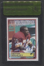DEXTER MANLEY SIGNED 1983 TOPPS CARD #191 ROOKIE RC REDSKINS AUTO BECKETT BAS
