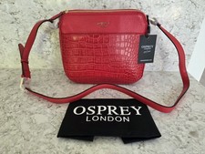 Osprey London Kellie Red Leather Shoulder Cross body Bag brand new RRP £225 NEW