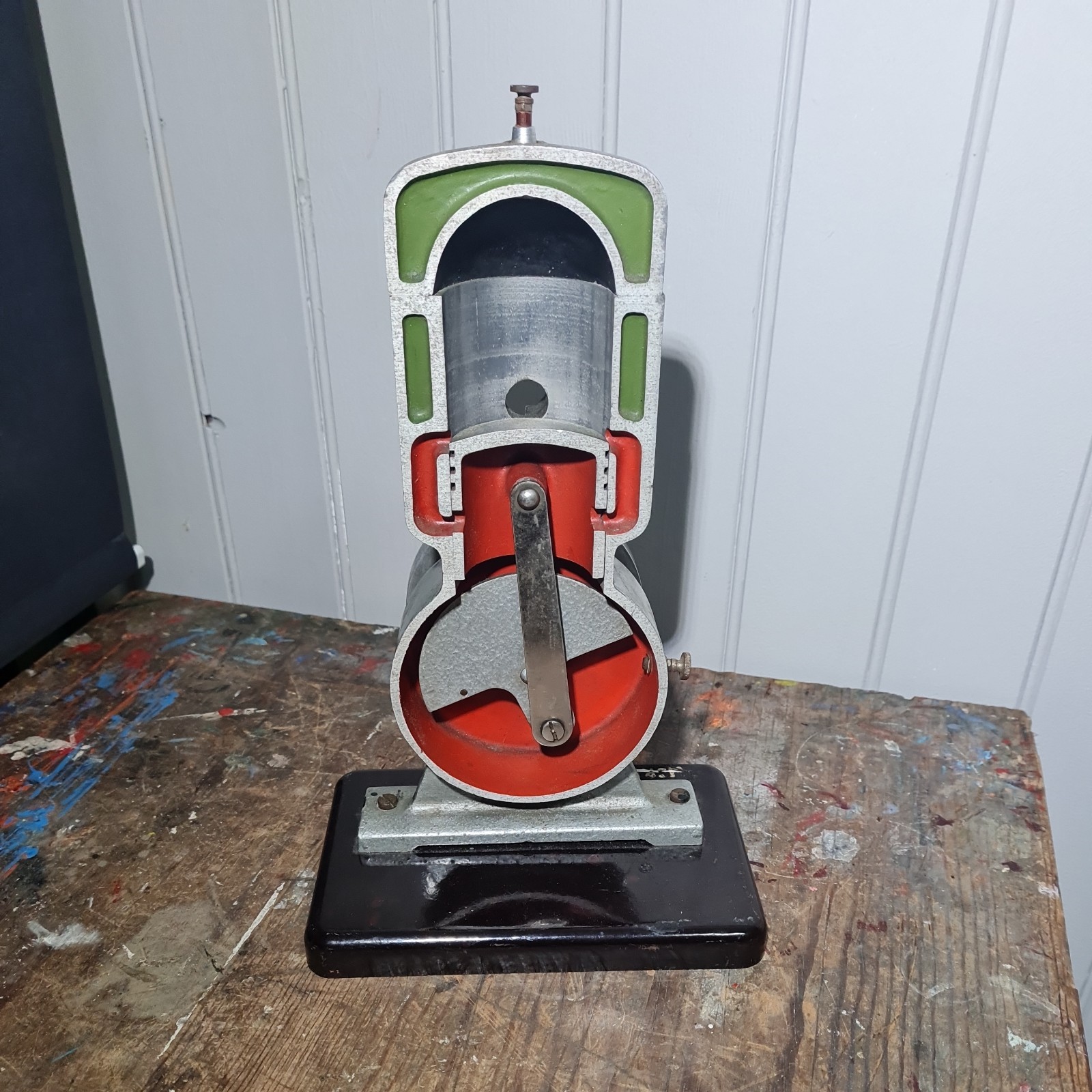 Vintage Educational 2 stroke engine cut out by Hema c.1950 display office desk