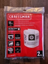 2 PACK Craftsman Wet/Dry Vac 12 Gal Fine Dust Vacuum Bags CMXZVBE38735