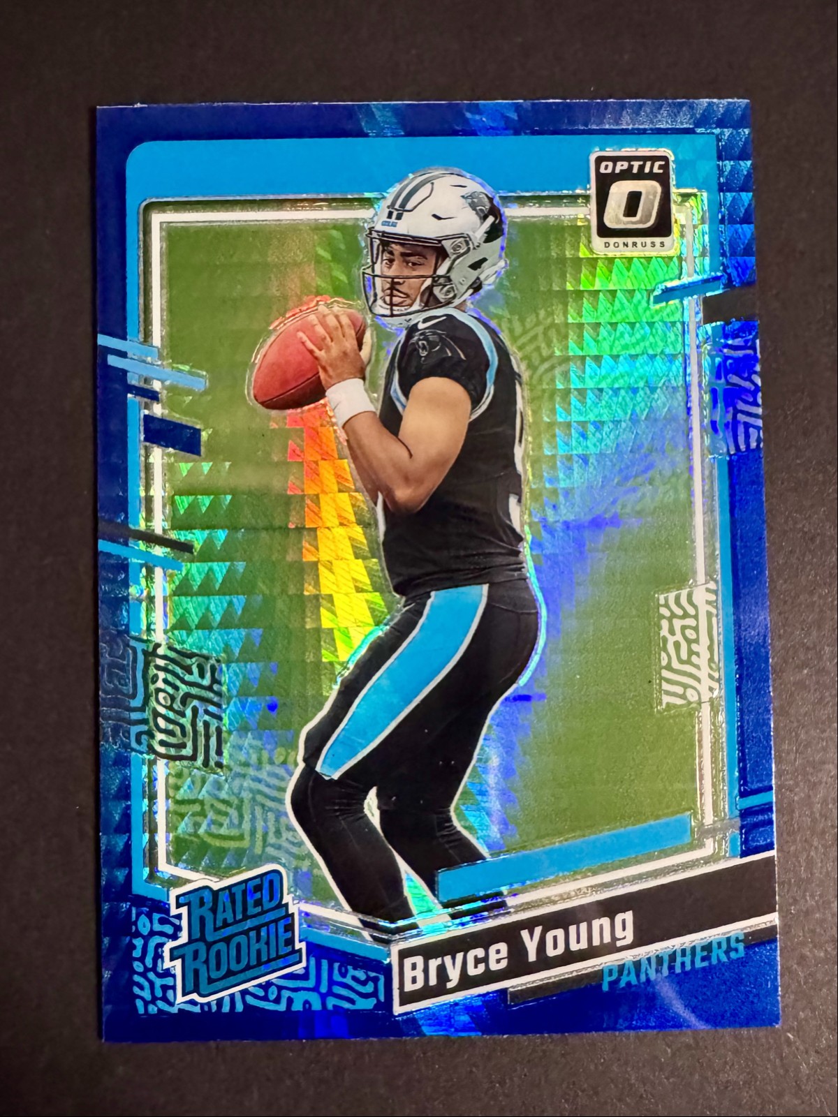 Bryce Young Rated Rookie 2023 Panini Donruss Optic - #213 Blue Hyper Prizm (RC)