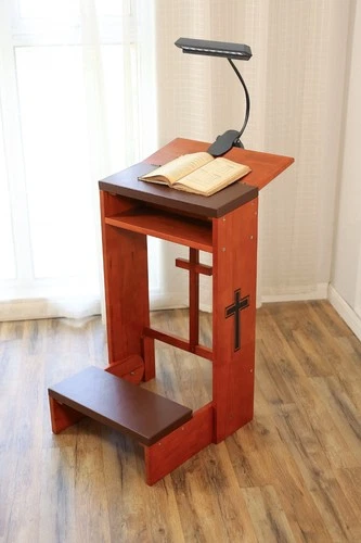 LED prayer bench stool table chair Padded Kneeler Shelf folding wooden church