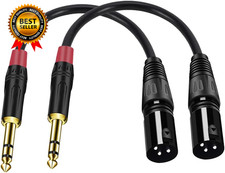  2Pack/6Inch XLR to 1/4 TRS Stereo Adapter,Xlr Male to 1/4 Inch 6.35Mm 