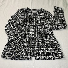 Kim Rogers Women's Blazer Jacket Size Small Black White