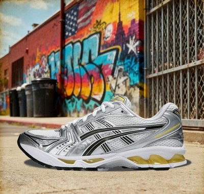 Asics men's shoes Asics Gel Kayano 14 White Tai-Chi Yellow - 1203A537-101