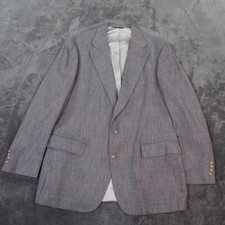 VTG Ralph Lauren Polo University Club Blazer Mens 42R Grey Houndstooth Glen USA