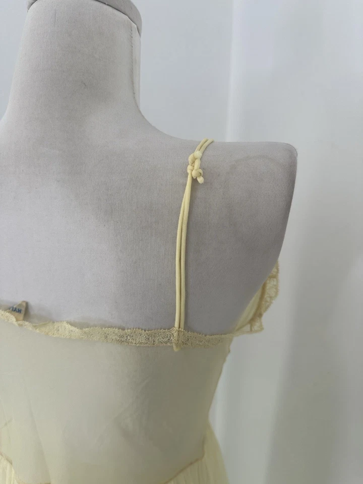 Vestido camisón angelical vintage años 40/50 amarillo de gasa Foto 3 de 4