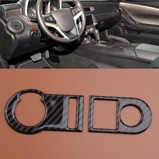 Carbon Fiber Headlight Switch Trim Decor Cover Fits For Chevrolet Camaro 2010-15