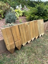Timber garden edging mini sleepers 125mm x 75mm (5" x 3")  with points, 17.5" lo